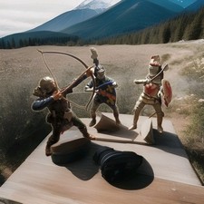 Blue Box, 3x Ritter  1x Bogenschütze Adler Auf Helm