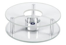 Stövchen Glas Edelstahl rund