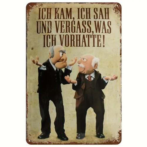 Blechschild ich kam sah - kam, und