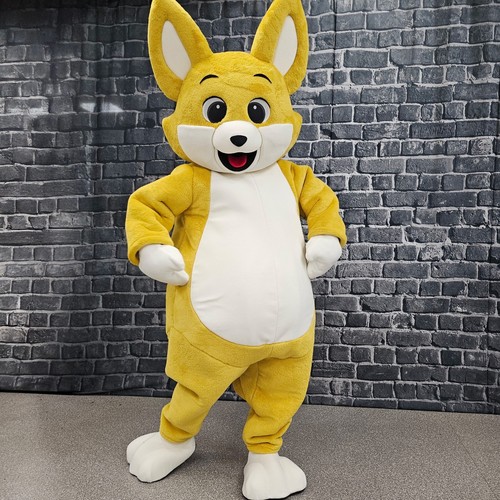 Yellow fox mascot costume - yellow,