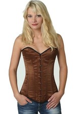 Korsett Corsage Satin Braun
