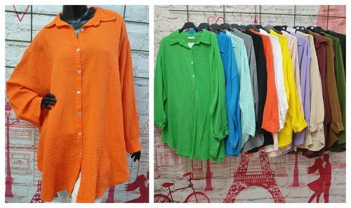 Damen musselin bluse oversize - bluse,