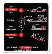1955-63 4X4 Dash Decal for