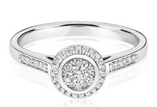 Echter Diamant Ring Rund Halo