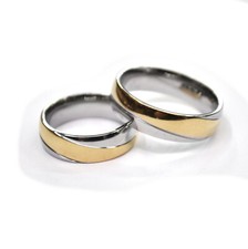 Edelstahl Ringe Partnerringe Silber/Gold glanz Damen Herren Trauringe  Ehering