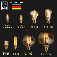 ES Edison Vintage Retro Glühlampe Filament Retro Nostalgie Glühbirne 60/40W