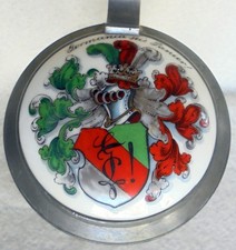 ALT Humpen Bierkrug Studentika Burschenschaft Berlin 1908 Glas Zinn Wappen Krug