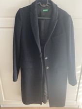 Wollmantel Damen Größe S knielang schwarz Benetton