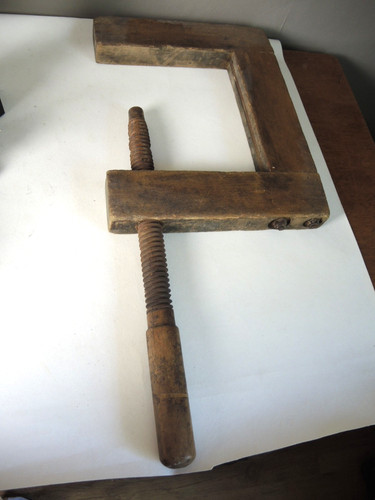 Antiker holz schraubstock - holz,