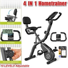 4 IN 1 Hometrainer fahrrad Klappbar Ergometer Heimtrainer Fitnessbikes Grau