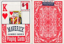 Poker cards maverick red jumbo - red,