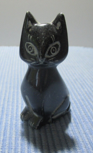 Katze miniatur figur stein - katze,