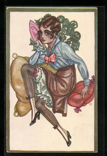 Künstler dame erlaubt - künstler-ak,