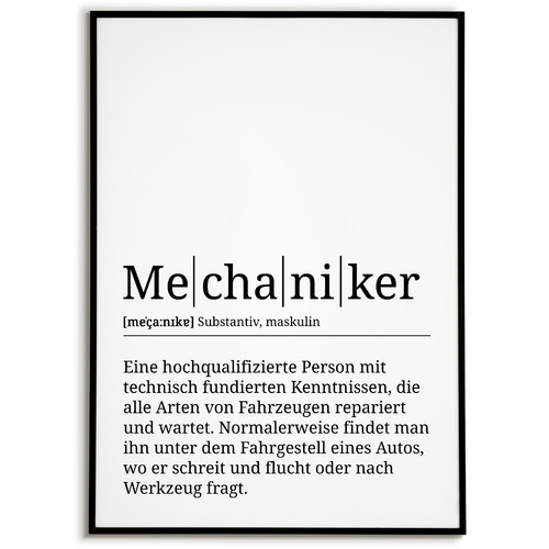Mechaniker poster definition - poster,
