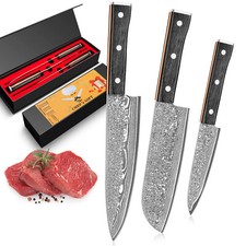 3Stk.Damastmesser Set 67 Lagen