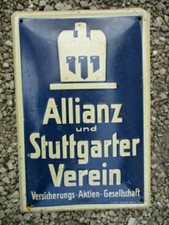 ALLIANZ und STUTTGARTER VEREIN  EV.: 9 O um 1927 BLECH