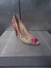 Neuwertige UNÜTZER Pumps Gr 38 Peeptoes Stilettos pink orange türkis #1731