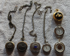 Herren Taschenuhren  - Konvolut 7Stück teilweise mit Kette Superteile alle Quarz