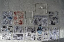 9 Bg. Feinkonturenstempel "Weinachten" & 3 Acrylblöcke  