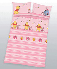 Winnie the Pooh Babybettwäsche Kinderbettwäsche rosa 40x60 100x135 Renforcé 