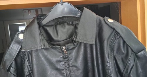 Lange kunstleder jacke rockig - kunstleder, -jacke