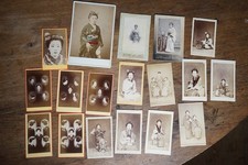 Foto Konvolut Lot Cdv Asien Japan Geisha Portrait Frau Tracht Jugendlich Bild