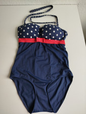 Badeanzug dunkelblau weiße