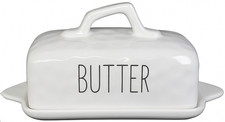 Keramik Butterdose mit Deckel | 23x12x12 cm | modern elegant & pflegeleicht