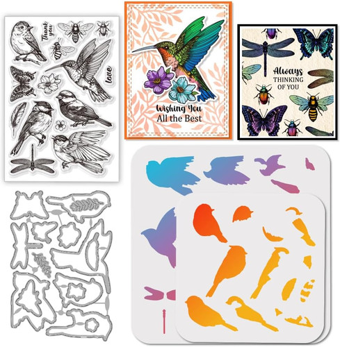 Vögeln schmetterlinge stamps - schmetterlinge,