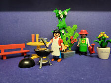 Playmobil 4649 Papa mit Grill 4613 Gärtner Hecke Bank Teller Tisch Senf Ketchup