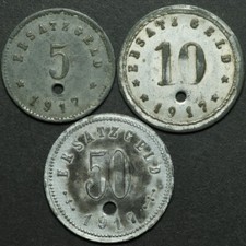 NOTGELD: 5, 10 & 50 Pfennig