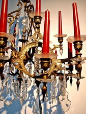 Hist.Kronleuchter 80/100 cm,Antik,Lüster,Kristalllüster,Kerzenleuchter,Vintage