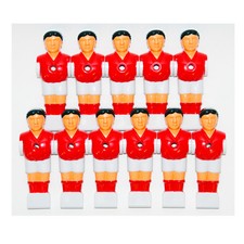 Kicker Kickerfiguren Spielerset Mannschaft 11 tlg. rot/weiß für Ø 16mm Stangen