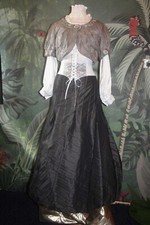 maxi rock satin grau gothic mittelalter gr 36