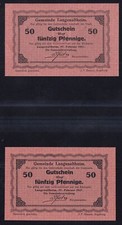 Langenaltheim: 2x 50 Pfennige 27.2.1917 - mit und ohne Stempel Rs.
