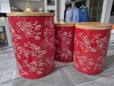 TEMPTATIONS Aufbewahrungsbehälter/3er Set Rot Von Qvc... Porzellan/Keramik 
