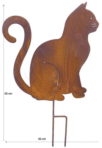 Edelrost katze gartenfiguren - katze,