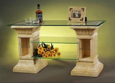 TV Rack TV Regal Glasregal Hifi Phono Fernseh Regal Säulenregal Fossilmöbel 