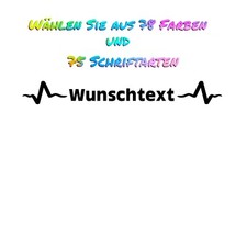 Aufkleber Herzschlag Puls Herz 60cm wunschtext  tuning Auto sticker New Fonts