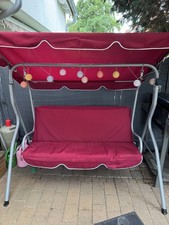 Hollywoodschaukel 3-Sitzer mit Sitzauflage 200 KG Belastbar. Farbe Rot