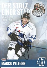 Marco Pflegler / Straubing Tigers / Saison 2018-2019 / Autogrammkarte