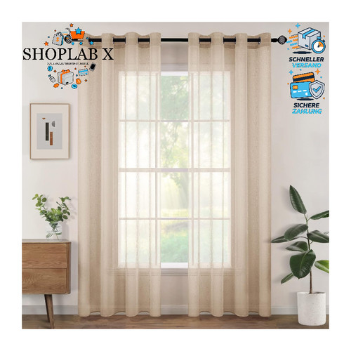 Voile gardinen transparent 2er - gardinen,