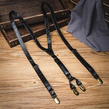 Herren Hosenträger Pu Leder