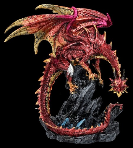 Drachenfigur rot gold der - -,