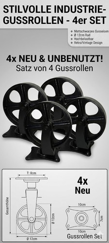 Gussräder möbel rollen - 4x,