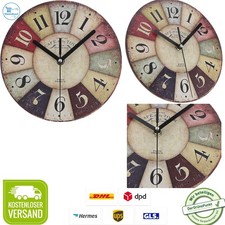 Wanduhr Vintage Bunt