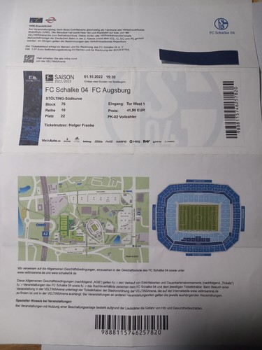 Ticket print home fußball - ticket,