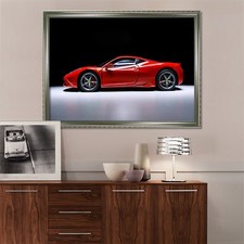 3D Rot Sportwagen 69 Gerahmt