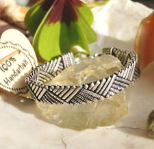 Vintage Design Massiv 1 cm Breit 17 / 17,5 cm Armband 925er Silber Eckig Muster 