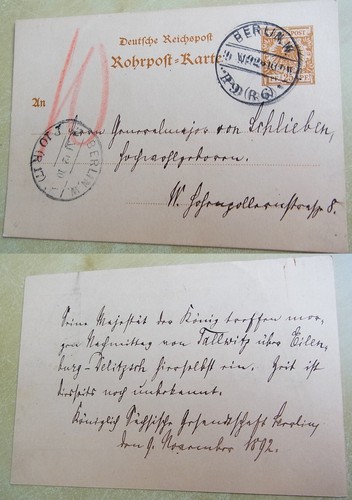 Rohrpost karte berlin 1892 - rohrpost-karte,